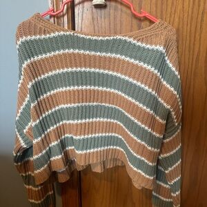 american eagle striped cropped sweater